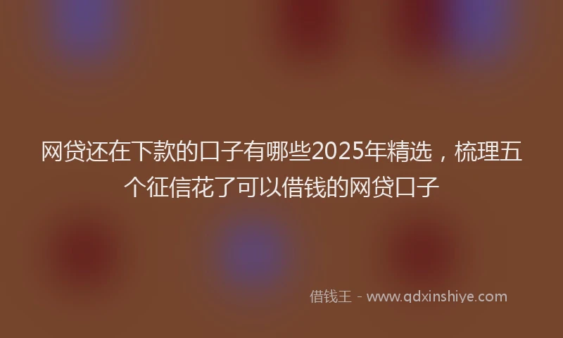 网贷还在下款的口子有哪些2025年精选，梳理五个征信花了可以借钱的网贷口子