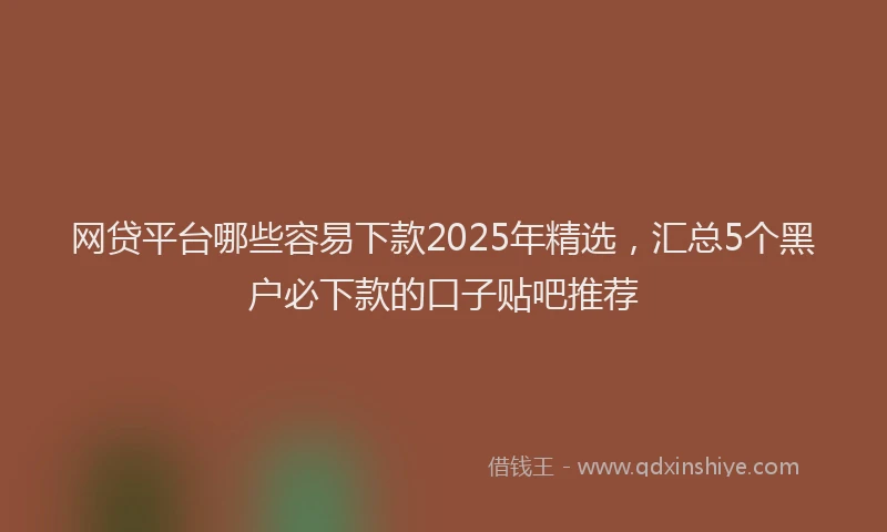 网贷平台哪些容易下款2025年精选，汇总5个黑户必下款的口子贴吧推荐
