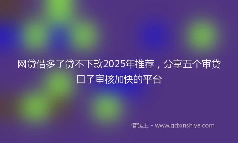 网贷借多了贷不下款2025年推荐，分享五个审贷口子审核加快的平台