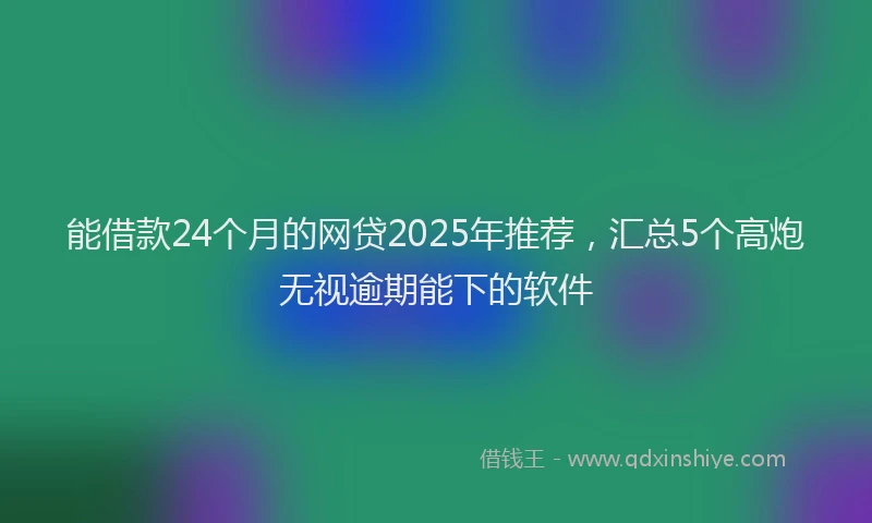 能借款24个月的网贷2025年推荐，汇总5个高炮无视逾期能下的软件