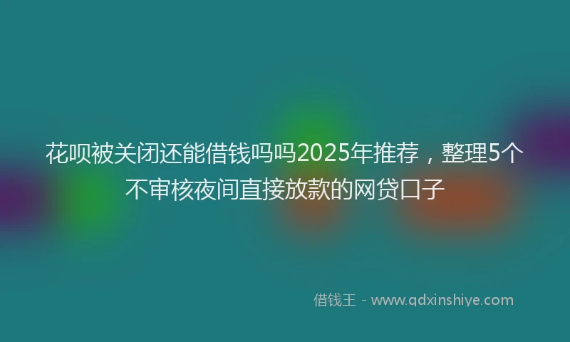 花呗被关闭还能借钱吗吗2025年推荐，整理5个不审核夜间直接放款的网贷口子