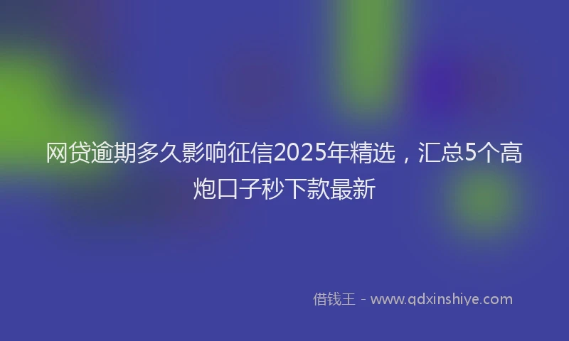 网贷逾期多久影响征信2025年精选，汇总5个高炮口子秒下款最新