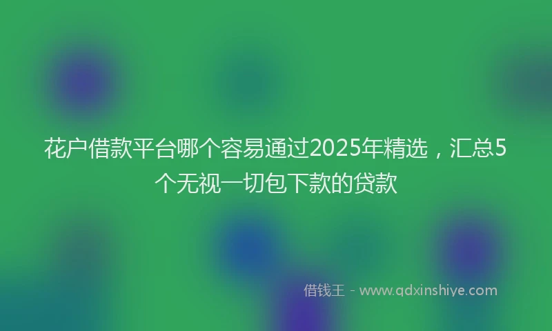 花户借款平台哪个容易通过2025年精选，汇总5个无视一切包下款的贷款