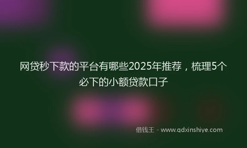 网贷秒下款的平台有哪些2025年推荐，梳理5个必下的小额贷款口子