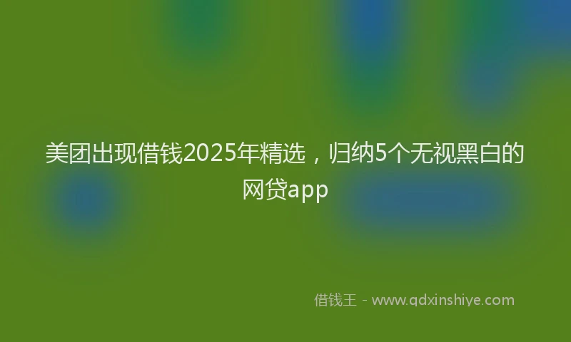 美团出现借钱2025年精选，归纳5个无视黑白的网贷app