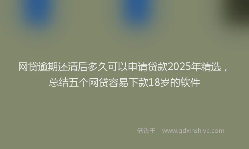 网贷逾期还清后多久可以申请贷款2025年精选，总结五个网贷容易下款18岁的软件