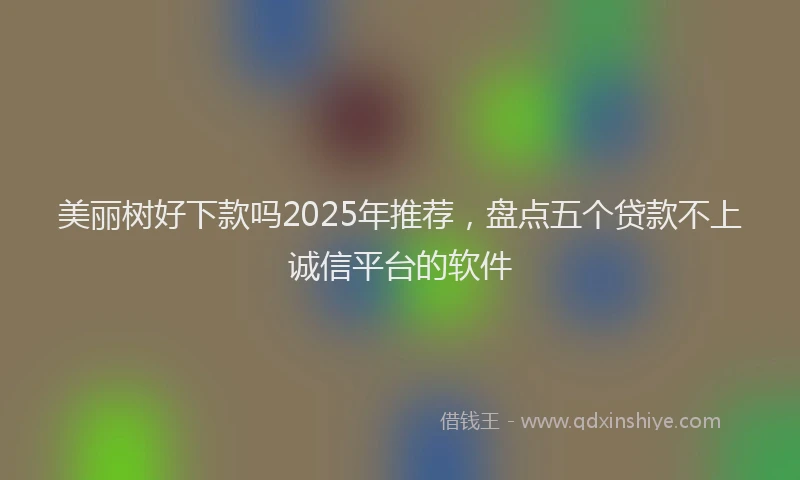 美丽树好下款吗2025年推荐，盘点五个贷款不上诚信平台的软件