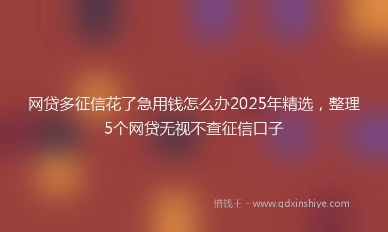网贷多征信花了急用钱怎么办2025年精选，整理5个网贷无视不查征信口子