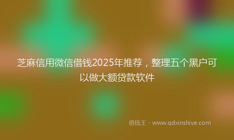 芝麻信用微信借钱2025年推荐，整理五个黑户可以做大额贷款软件