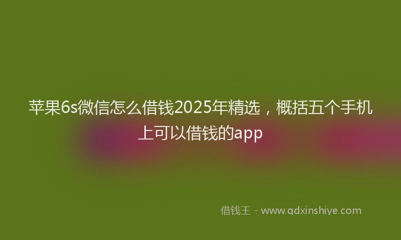 苹果6s微信怎么借钱2025年精选，概括五个手机上可以借钱的app