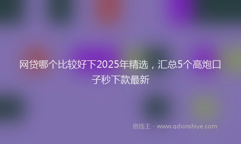 网贷哪个比较好下2025年精选，汇总5个高炮口子秒下款最新