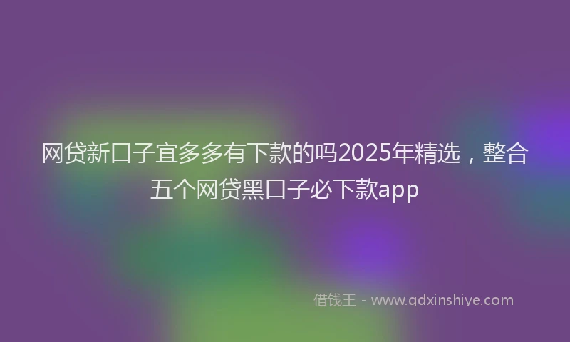 网贷新口子宜多多有下款的吗2025年精选，整合五个网贷黑口子必下款app
