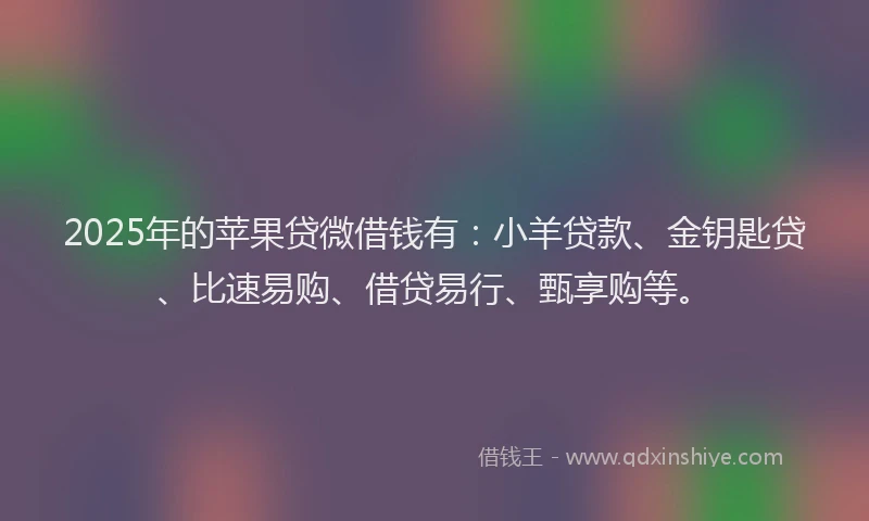 2025年的苹果贷微借钱有：小羊贷款、金钥匙贷、比速易购、借贷易行、甄享购等。
