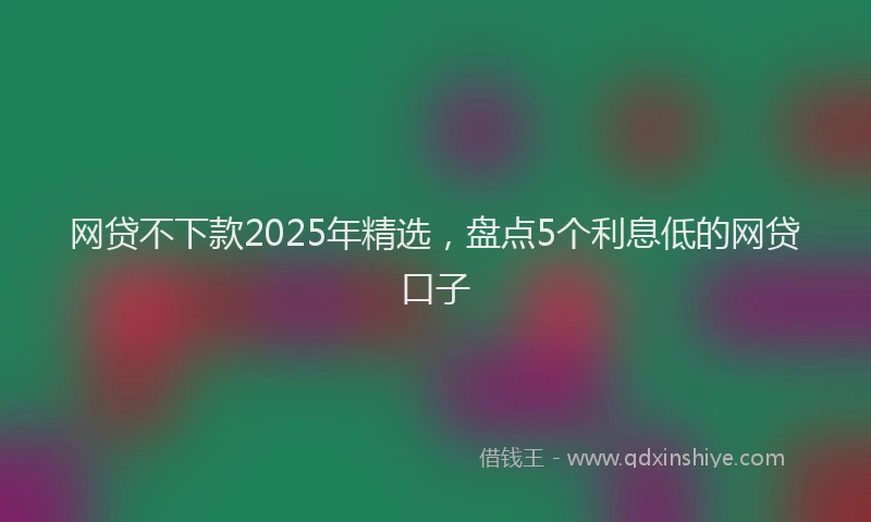 网贷不下款2025年精选，盘点5个利息低的网贷口子