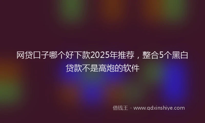 网贷口子哪个好下款2025年推荐，整合5个黑白贷款不是高炮的软件