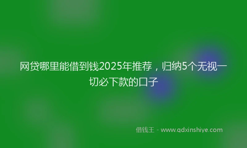 网贷哪里能借到钱2025年推荐，归纳5个无视一切必下款的口子