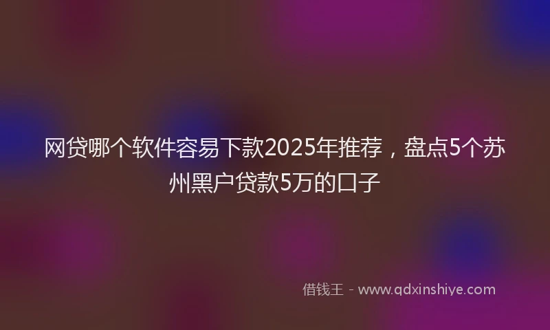 网贷哪个软件容易下款2025年推荐，盘点5个苏州黑户贷款5万的口子