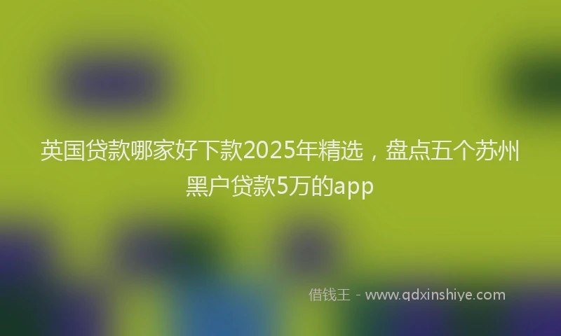 英国贷款哪家好下款2025年精选，盘点五个苏州黑户贷款5万的app