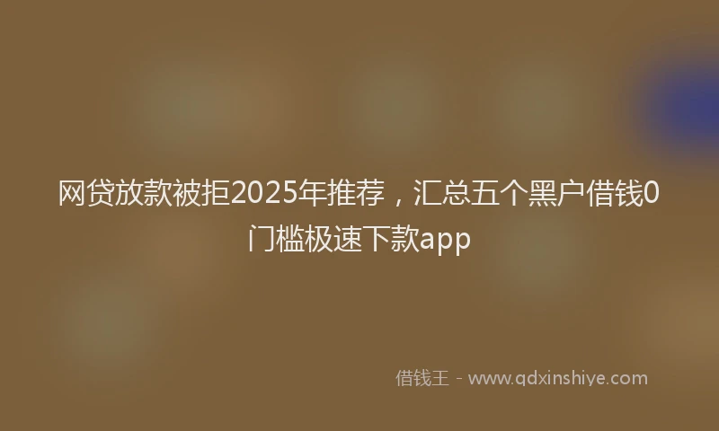 网贷放款被拒2025年推荐，汇总五个黑户借钱0门槛极速下款app