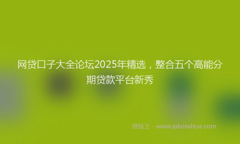 网贷口子大全论坛2025年精选，整合五个高能分期贷款平台新秀
