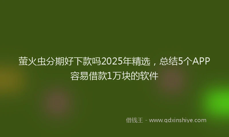 萤火虫分期好下款吗2025年精选，总结5个APP容易借款1万块的软件