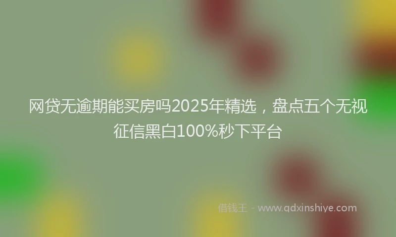 网贷无逾期能买房吗2025年精选，盘点五个无视征信黑白100%秒下平台