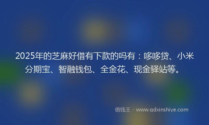 2025年的芝麻好借有下款的吗有：哆哆贷、小米分期宝、智融钱包、全金花、现金驿站等。