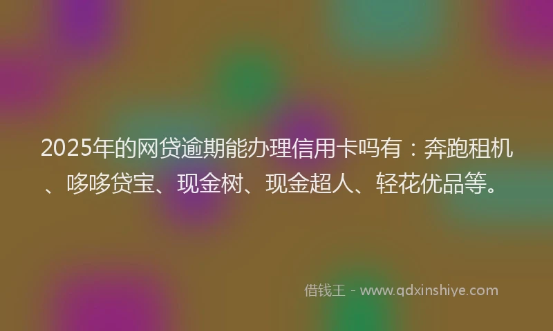 2025年的网贷逾期能办理信用卡吗有：奔跑租机、哆哆贷宝、现金树、现金超人、轻花优品等。