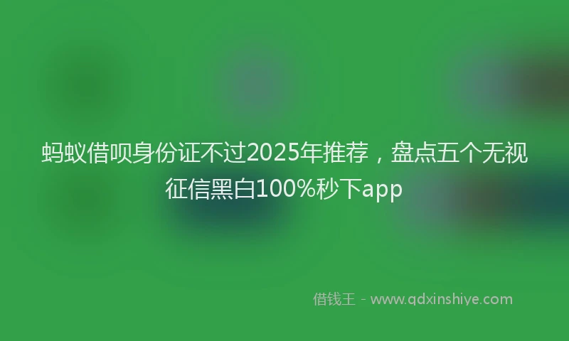 蚂蚁借呗身份证不过2025年推荐，盘点五个无视征信黑白100%秒下app
