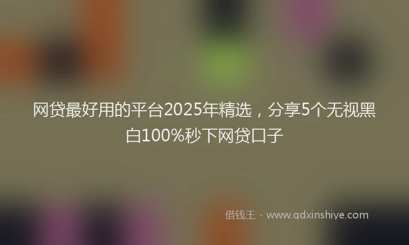网贷最好用的平台2025年精选，分享5个无视黑白100%秒下网贷口子