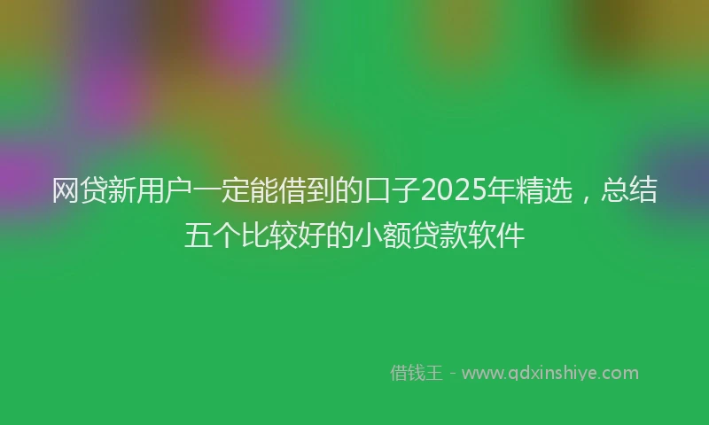网贷新用户一定能借到的口子2025年精选，总结五个比较好的小额贷款软件