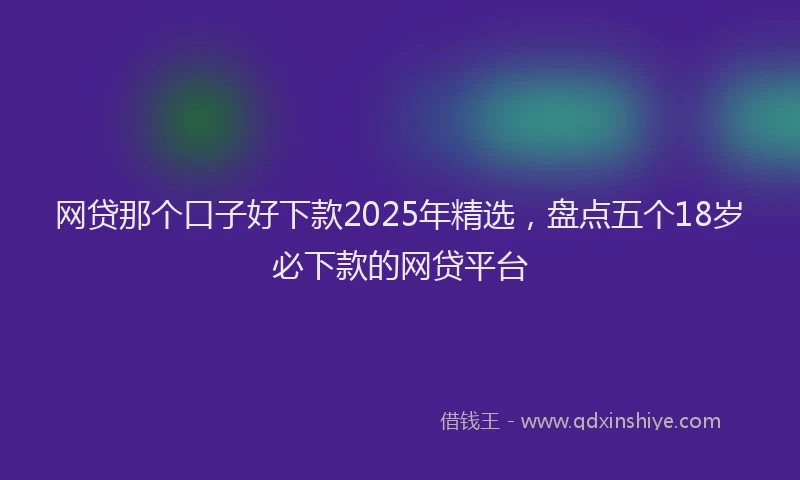 网贷那个口子好下款2025年精选，盘点五个18岁必下款的网贷平台