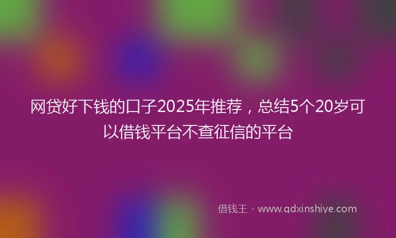 网贷好下钱的口子2025年推荐，总结5个20岁可以借钱平台不查征信的平台
