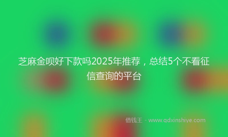 芝麻金呗好下款吗2025年推荐，总结5个不看征信查询的平台