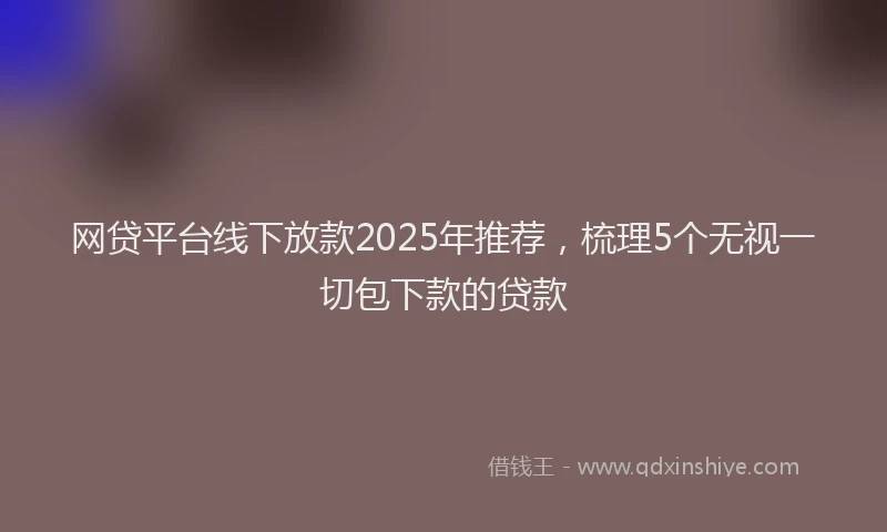 网贷平台线下放款2025年推荐，梳理5个无视一切包下款的贷款