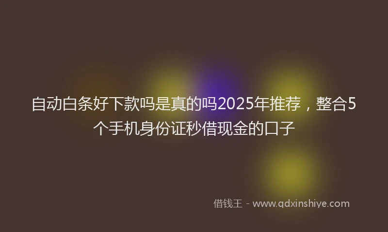 自动白条好下款吗是真的吗2025年推荐，整合5个手机身份证秒借现金的口子