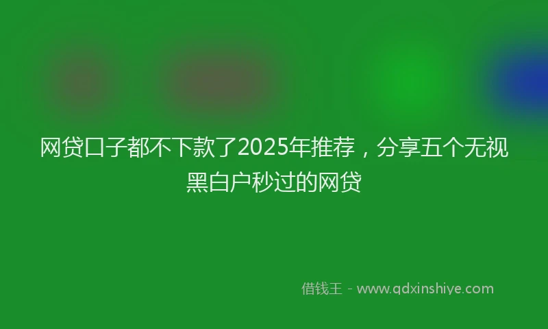网贷口子都不下款了2025年推荐，分享五个无视黑白户秒过的网贷