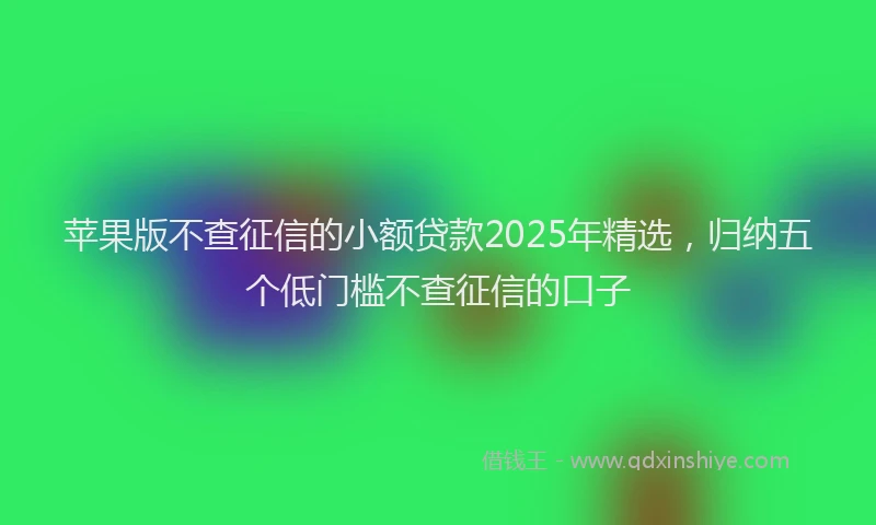 苹果版不查征信的小额贷款2025年精选，归纳五个低门槛不查征信的口子