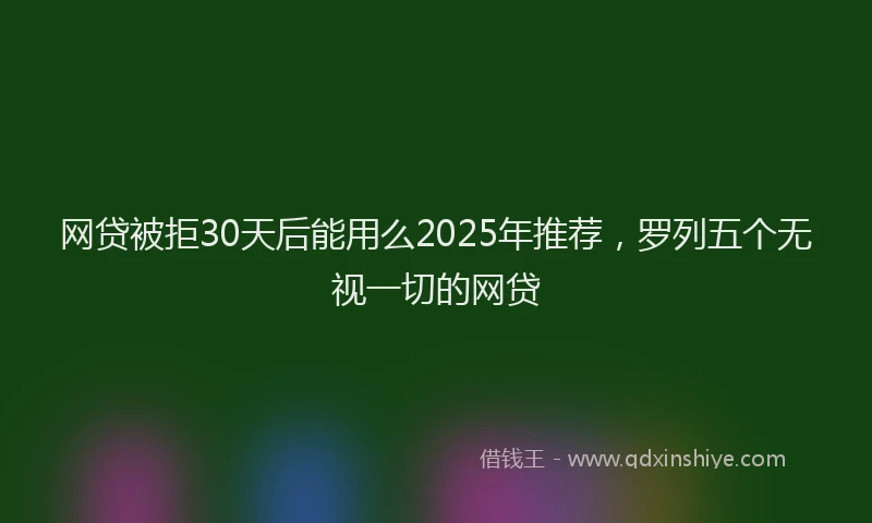 网贷被拒30天后能用么2025年推荐，罗列五个无视一切的网贷