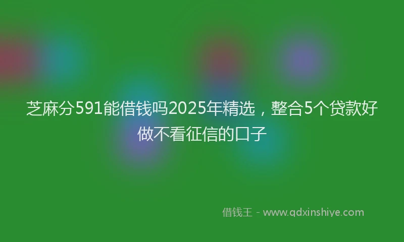 芝麻分591能借钱吗2025年精选，整合5个贷款好做不看征信的口子