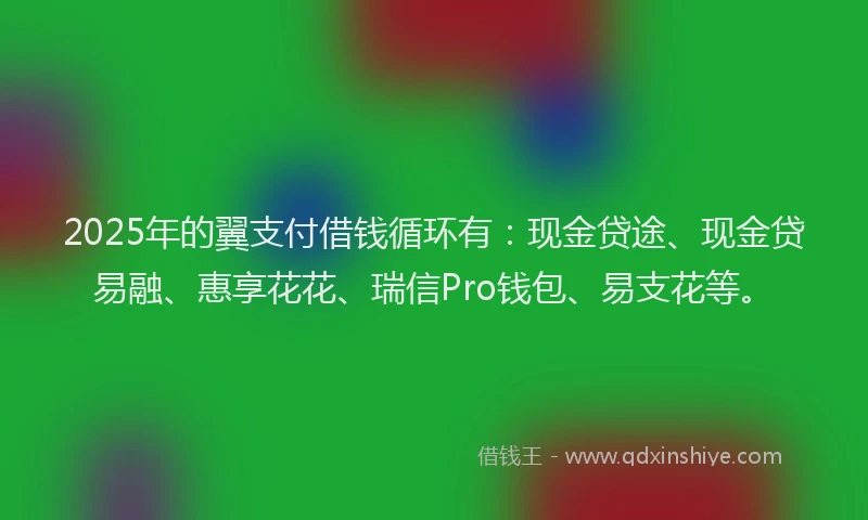 2025年的翼支付借钱循环有：现金贷途、现金贷易融、惠享花花、瑞信Pro钱包、易支花等。
