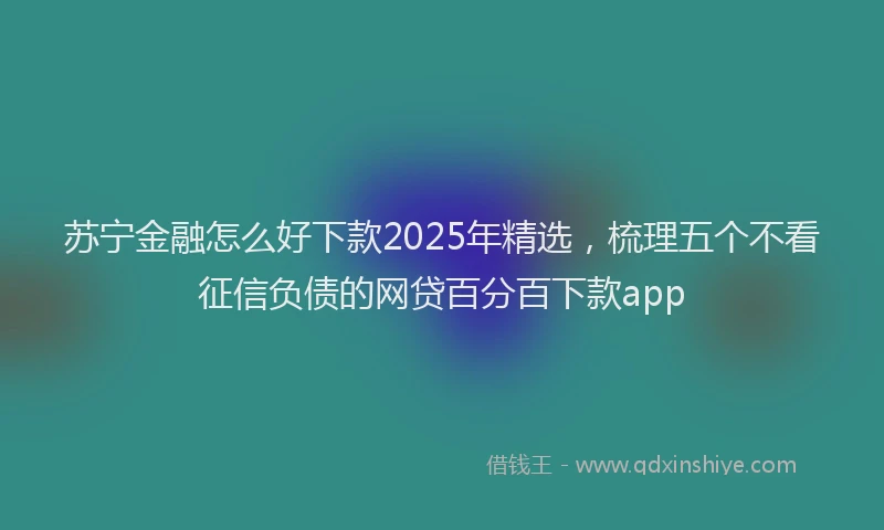 苏宁金融怎么好下款2025年精选，梳理五个不看征信负债的网贷百分百下款app
