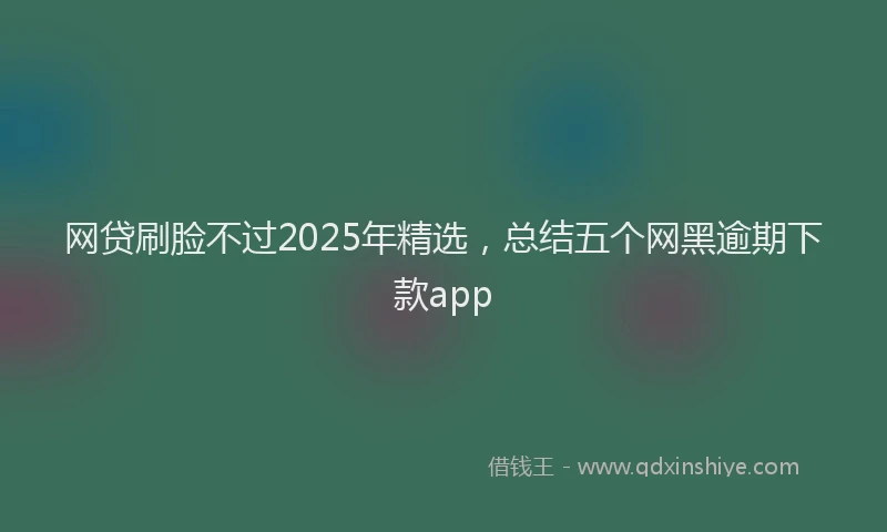 网贷刷脸不过2025年精选，总结五个网黑逾期下款app