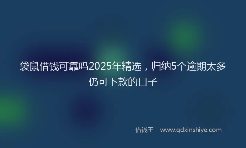 袋鼠借钱可靠吗2025年精选，归纳5个逾期太多仍可下款的口子