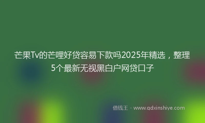 芒果Tv的芒哩好贷容易下款吗2025年精选，整理5个最新无视黑白户网贷口子