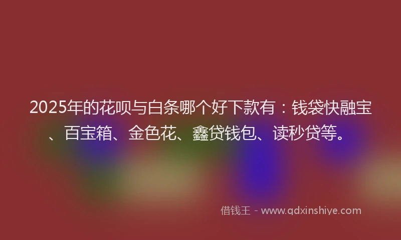 2025年的花呗与白条哪个好下款有：钱袋快融宝、百宝箱、金色花、鑫贷钱包、读秒贷等。
