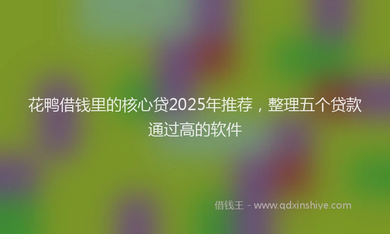 花鸭借钱里的核心贷2025年推荐，整理五个贷款通过高的软件
