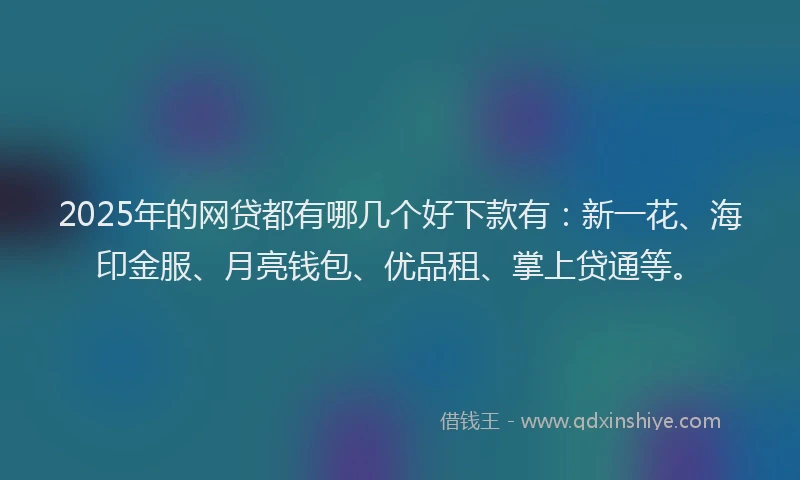 2025年的网贷都有哪几个好下款有：新一花、海印金服、月亮钱包、优品租、掌上贷通等。