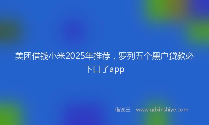 美团借钱小米2025年推荐，罗列五个黑户贷款必下口子app