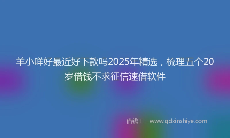羊小咩好最近好下款吗2025年精选，梳理五个20岁借钱不求征信速借软件